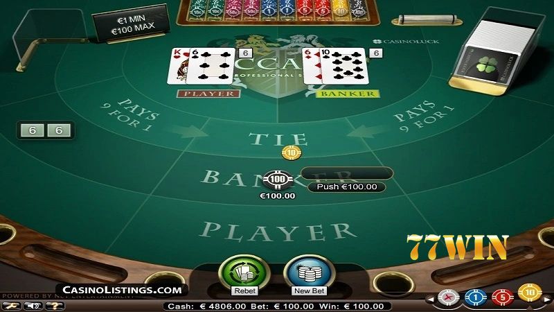 Cách chinh phục Baccarat online tại 77WIN